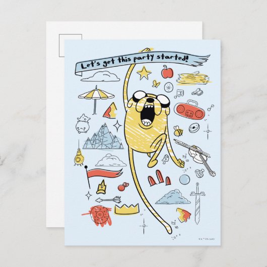 アドベンチャータイム | "パーティー" Jake Sketch ポストカード (正面/裏面)