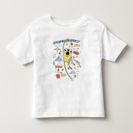 アドベンチャータイム | "パーティー" Jake Sketch T Shirt トドラーTシャツ (正面)