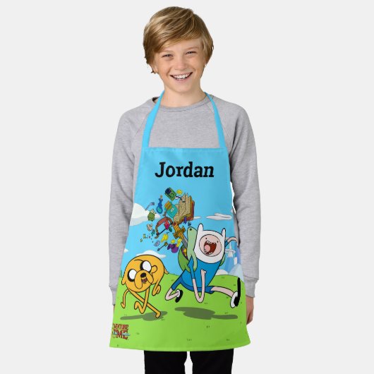 アドベンチャータイム |フィンのバックパックアドベンチャーギア エプロン (着用した状態)