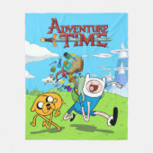 アドベンチャータイム |フィンのバックパックアドベンチャーギア フリースブランケット (正面)