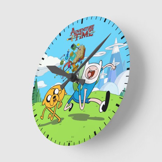 アドベンチャータイム |フィンのバックパックアドベンチャーギア ラウンド壁時計 (傾斜)