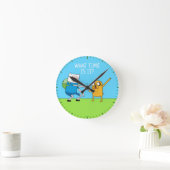 アドベンチャータイム |フィン&ジェイク拳バンプ ラウンド壁時計 (ホーム)