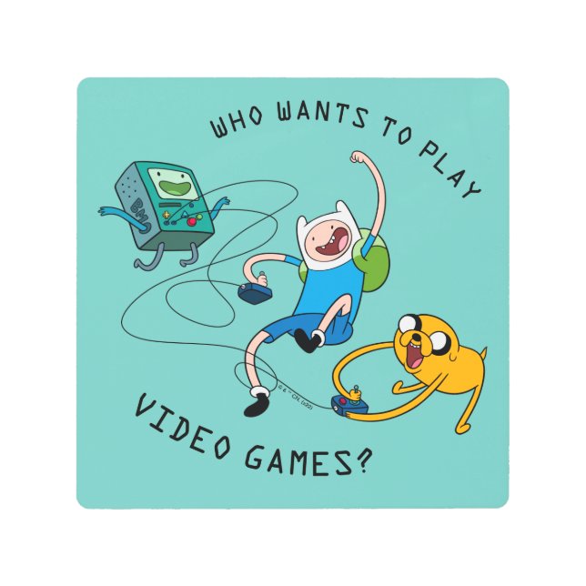 アドベンチャータイム |フィン&ジェイク(BMO遊付き) メタルプリント (正面)