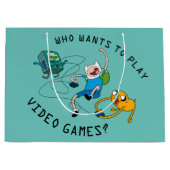 アドベンチャータイム |フィン&ジェイク(BMO遊付き) ラージペーパーバッグ (正面)