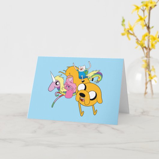 アドベンチャータイム |レディ、バブルガム、フィン、ジェイク カード (黄色い花)