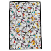 アドベンチャータイム |三角形のキャラクターパターン ミディアムペーパーバッグ (正面)