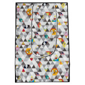 アドベンチャータイム |三角形のキャラクターパターン ミディアムペーパーバッグ (裏面)