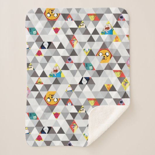 アドベンチャータイム |三角形キャラクターパターン シェルパブランケット (正面)