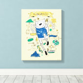 アドベンチャータイム | "代数的"フィンスケッチ キャンバスプリント (インサイチュ (ウッドフロア))