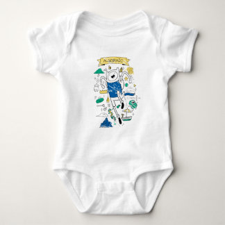 アドベンチャータイム | "代数的"フィンスケッチTシャツ ベビーボディスーツ