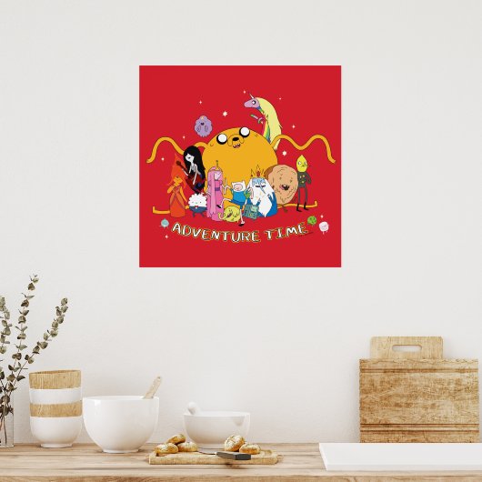 アドベンチャータイム |大きなジェイクグループグラフィック ポスター (キッチン)