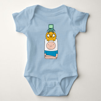 アドベンチャータイム | BMO、ジェイク、フィンTシャツ ベビーボディスーツ
