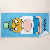 アドベンチャータイム | BMO、Jake、Finn ビーチタオル (正面)