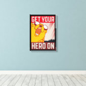 アドベンチャータイム | Jake "英雄を追加" キャンバスプリント (インサイチュ (ウッドフロア))