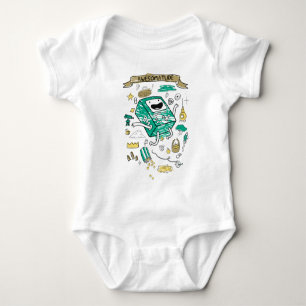 アドベンチャータイム "Wesomatude" BMOスケッチTシャツ ベビーボディスーツ