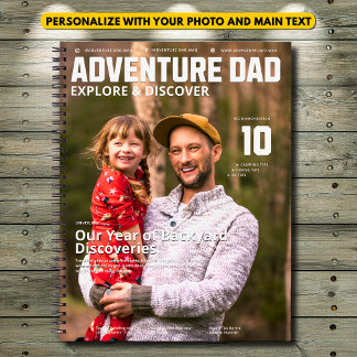 アドベンチャーダッドの雑誌表紙 - 見出しを追加 ノートブック