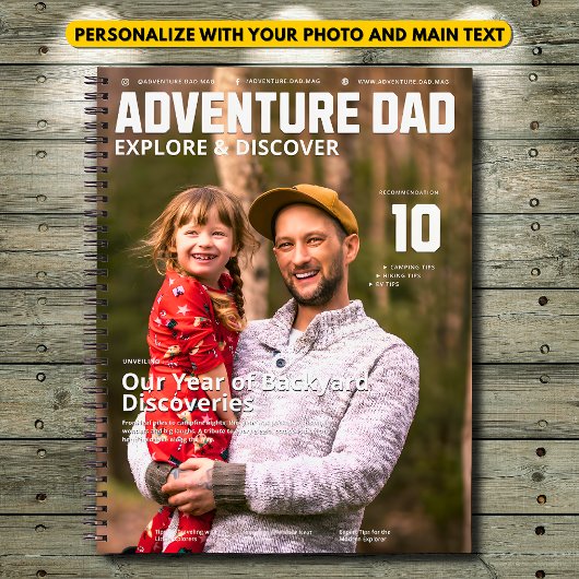 アドベンチャーダッドの雑誌表紙 - 見出しを追加 ノートブック