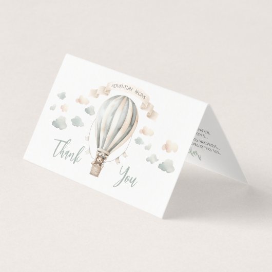 アドベンチャーテディベビーシャワー折りたたみ可能ありがとう (正面)