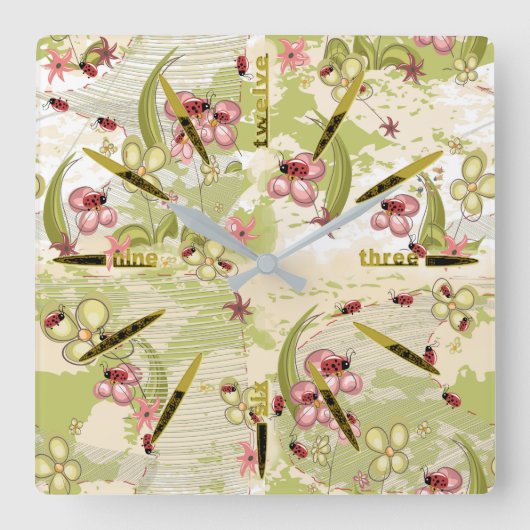 アドベンチャーディッティーラディバードスクエアウォールクロック スクエア壁時計 (正面)