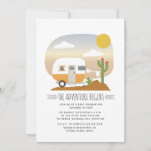 アドベンチャーデザートイエローキャンパーニュートラルベビーシャワー 招待状 (正面)