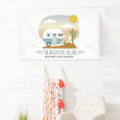 アドベンチャーデザートキャンパーブルーベビーシャワーバナー 横断幕 (インサイチュ)