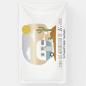 アドベンチャーデザートキャンパーブルーベビーシャワーバナー 横断幕 (縦)