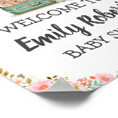 アドベンチャートラベルフローラ緑の女の子ベビーシャワー ポスター (角)