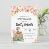 アドベンチャートラベルフローラ緑の女の子ベビーシャワー 招待状 (スタンド正面)