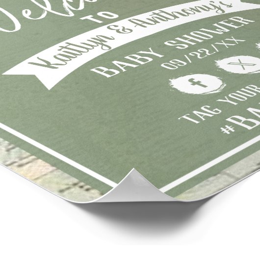 アドベンチャートラベルマップベビーシャワーへようこそ ポスター (角)