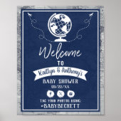 アドベンチャートラベルマップベビーシャワーへようこそ ポスター (正面)