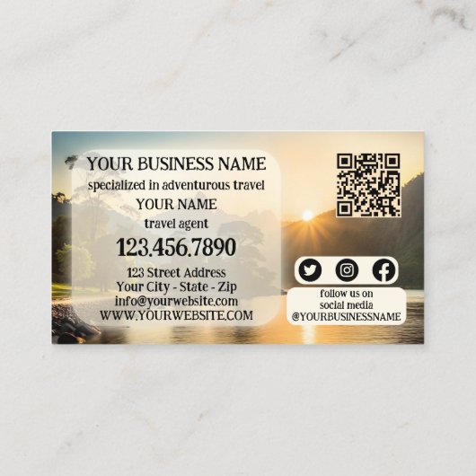 アドベンチャートラベルモダンエージェントQRコード 名刺 (裏面)