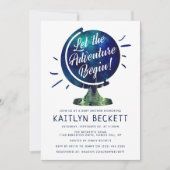 アドベンチャートラベルモダングローブベビーシャワー 招待状 (正面)