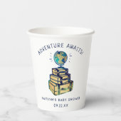 アドベンチャートラベルモダングローブベビーシャワー 紙コップ (裏面)