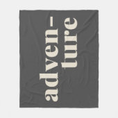 アドベンチャートラベルラバーズ引用文白黒 はっきりした フリースブランケット (正面)