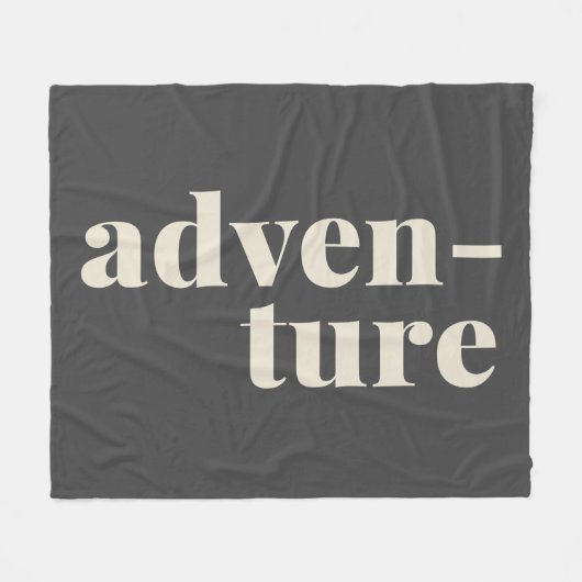 アドベンチャートラベルラバーズ引用文白黒 はっきりした フリースブランケット (正面(横))