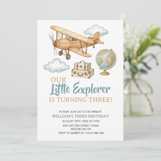 アドベンチャートラベルリトルエクスプローラー誕生日 招待状 (スタンド正面)