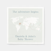 アドベンチャートラベルワールドマップベビーシャワー スタンダードカクテルナプキン (正面)