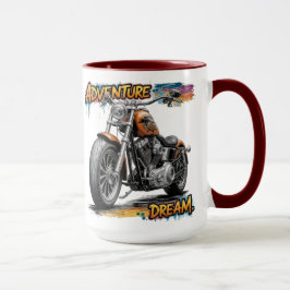 アドベンチャードリームライド - ビンテージチョッパーモーターサイクル マグカップ