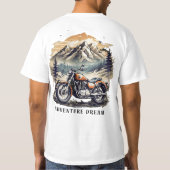 アドベンチャードリーム：ヴィンテージレジェンドバイクロードトリップ Tシャツ (裏面)