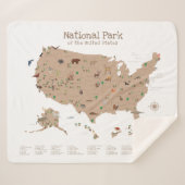 アドベンチャーナショナルパークマップウッドランド子供部屋 シェルパブランケット (正面(横))