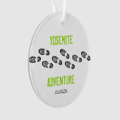 アドベンチャーハイキングパーソナライズされたブーツ名写真 オーナメント (正面)