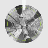 アドベンチャーハイキングパーソナライズされたブーツ名写真 オーナメント (裏面)