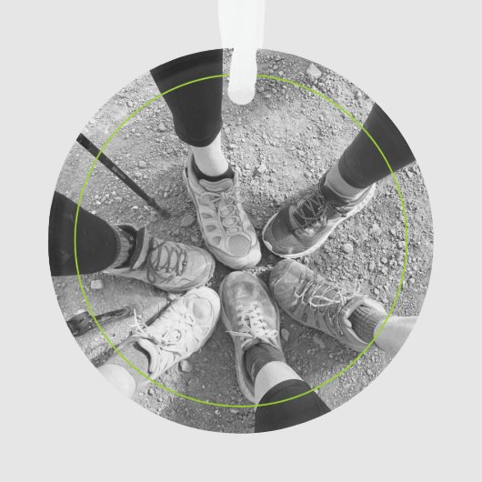 アドベンチャーハイキングパーソナライズされたブーツ名写真 オーナメント (裏面)