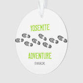 アドベンチャーハイキングパーソナライズされたブーツ名写真 オーナメント (正面)