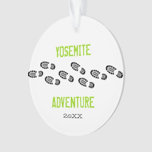 アドベンチャーハイキングパーソナライズされたブーツ名写真 オーナメント (正面)