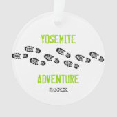 アドベンチャーハイキングパーソナライズされたブーツ名写真 オーナメント (正面)