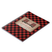 アドベンチャーハイキングブーツプレイドベビーシャワーゲストブック ノートブック (左側)