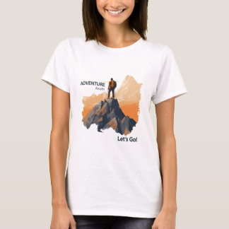 アドベンチャーハイキング冒険が待って行こう！ Tシャツ