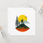 アドベンチャーハイキング歩くマウンテン カード (正面/裏面インサイチュ)