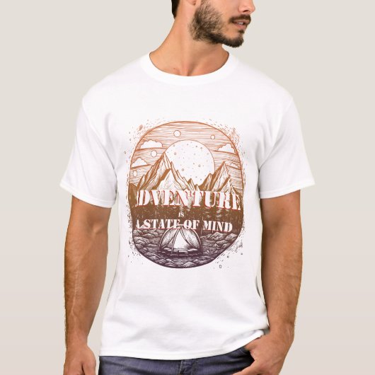 アドベンチャーハイキング、冒険は心の州 Tシャツ (正面)